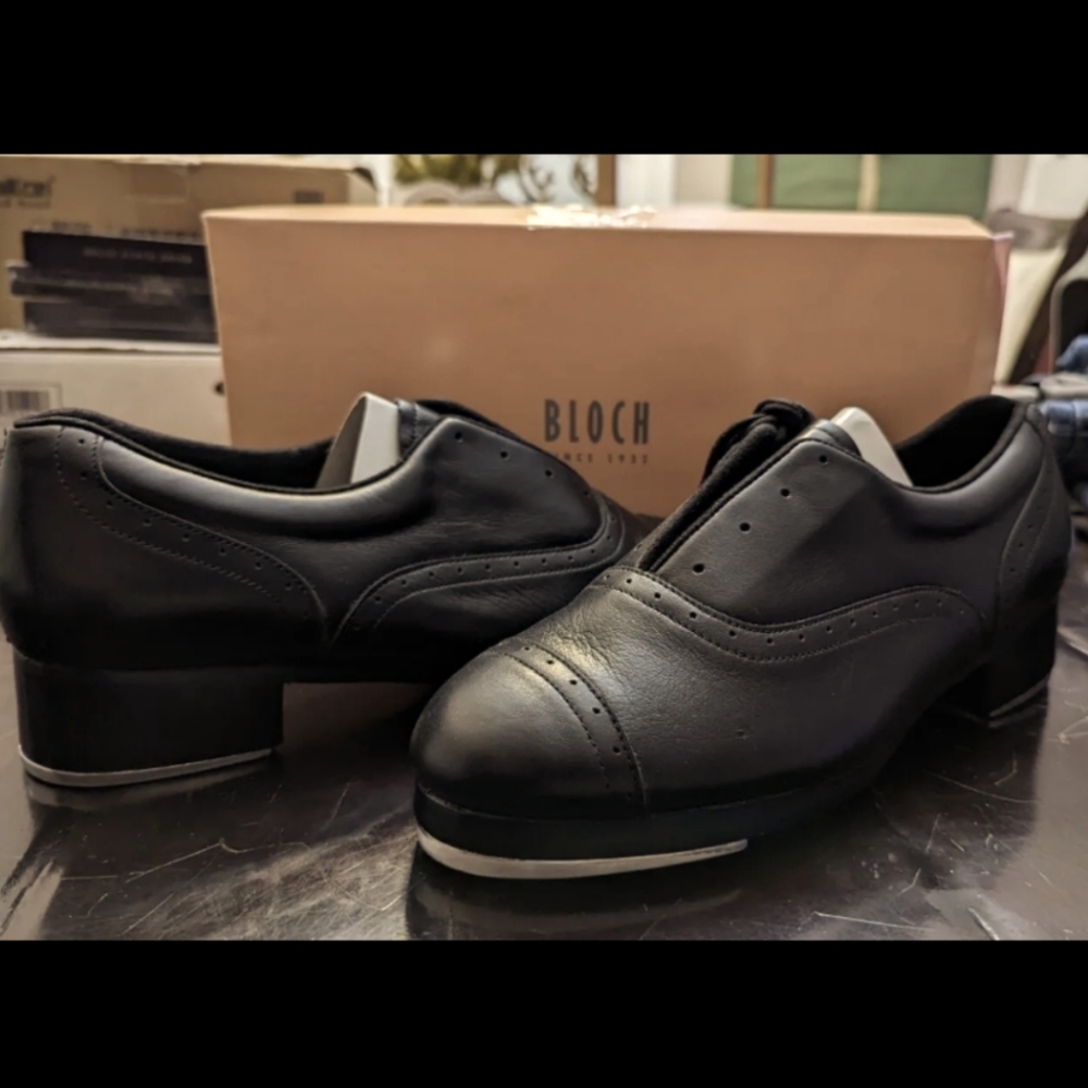 Bloch Jason Samuels Smith Ballet Flat Black Tap Dancing Shoes Size 11 Tapping